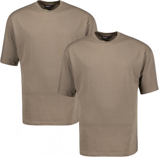 Adamo Marlon Comfort fit 2-pack T-shirt Khaki - T-shirts - T-shirts Homem Tamanhos Grandes