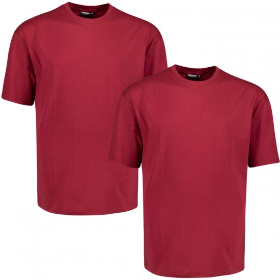 Adamo Marlon Comfort fit 2-pack T-shirt Burgundy - T-shirts - T-shirts Homem Tamanhos Grandes