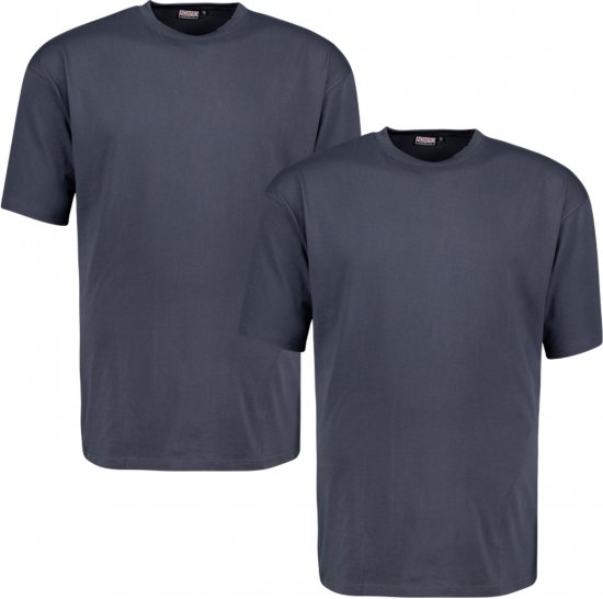 Adamo Marlon Comfort fit 2-pack T-shirt Charcoal - T-shirts - T-shirts Homem Tamanhos Grandes