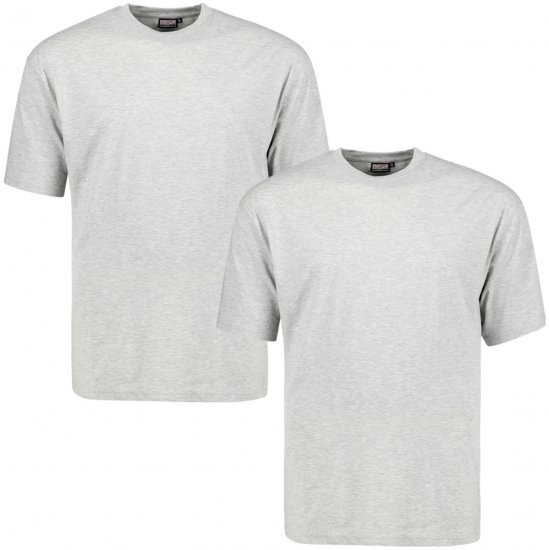 Adamo Marlon Comfort fit 2-pack T-shirt Grey - T-shirts - T-shirts Homem Tamanhos Grandes