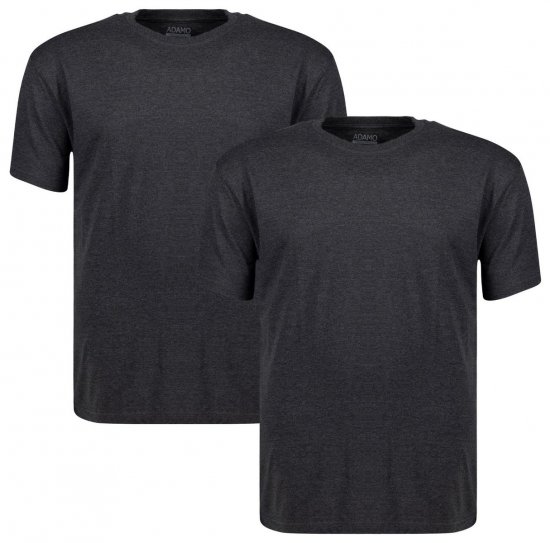 Adamo 129420 T-shirt pack de 2 Cinzento escuro mesclado - T-shirts - T-shirts Homem Tamanhos Grandes