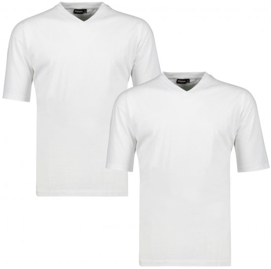 Adamo Maverick Comfort fit 2-pack V-neck T-shirt White - T-shirts - T-shirts Homem Tamanhos Grandes