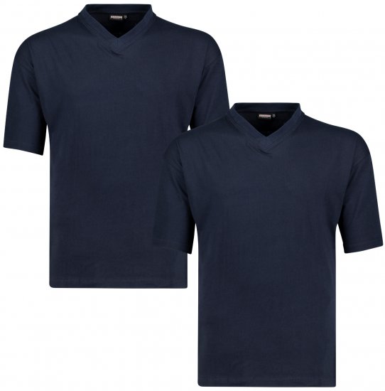 Adamo Maverick Comfort fit 2-pack V-neck T-shirt Navy - T-shirts - T-shirts Homem Tamanhos Grandes