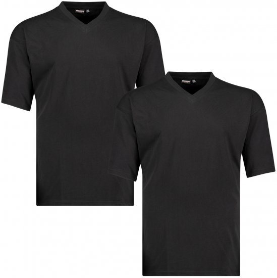 Adamo Maverick Comfort fit 2-pack V-neck T-shirt Black - T-shirts - T-shirts Homem Tamanhos Grandes