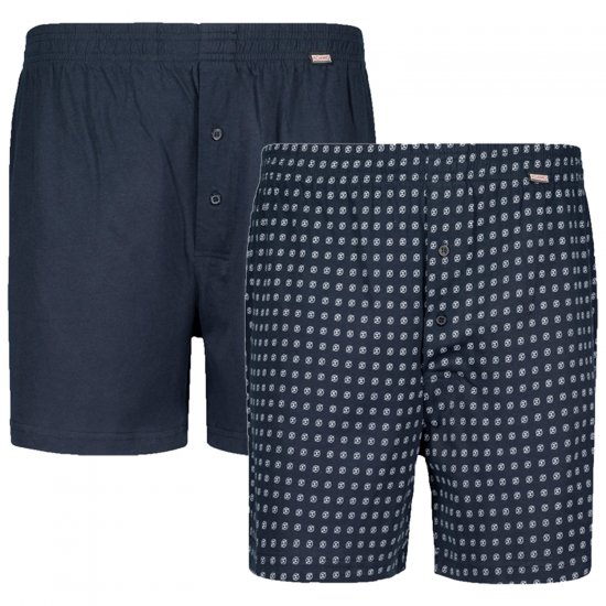 Adamo Dean Boxershorts 2-pack Navy - Roupa Interior & natação - Roupa interior Homem Tamanhos Grandes