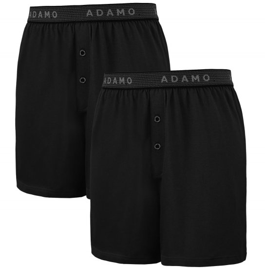 Adamo Jonas Boxershorts Black 2-pack - Roupa Interior & natação - Roupa interior Homem Tamanhos Grandes
