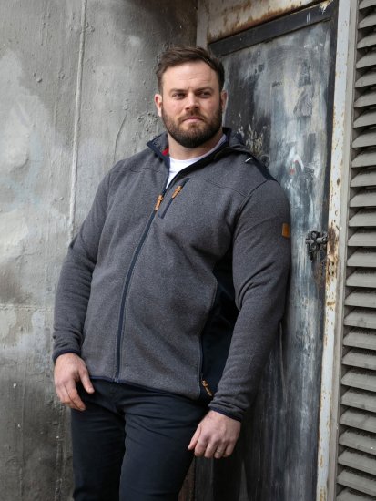 D555 Conrad Detachable Hood Bonded Fleece Zip Through Hoody TALL Azul-marinho - TALL camisolas - Sweatshirts TALL para Homem Alto