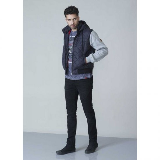 D555 Willie Hooded Quilted Jacket with Fleece sleeves - Casacos - Casacos Homem Tamanhos Grandes