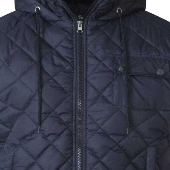 D555 Willie Hooded Quilted Jacket with Fleece sleeves - Casacos - Casacos Homem Tamanhos Grandes