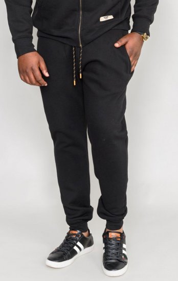 D555 Buckingham Cuffed Jogger With Side Pockets Black Tall Sizes - ROUPAS DE HOMEM MT-6XLT - Tamanhos-Tall Homem