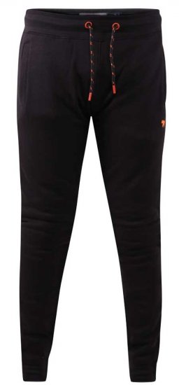 D555 Buckingham Cuffed Jogger With Side Pockets Black Tall Sizes - ROUPAS DE HOMEM MT-6XLT - Tamanhos-Tall Homem