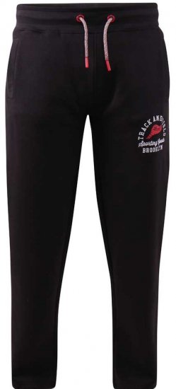  D555 Chilworth Open Hem Jogger Black Tall Sizes - ROUPAS DE HOMEM MT-6XLT - Tamanhos-Tall Homem
