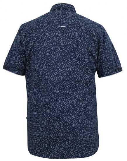 D555 BRODY S/S Micro AO Print Shirt Navy - Camisas - Camisas Homem Tamanhos Grandes