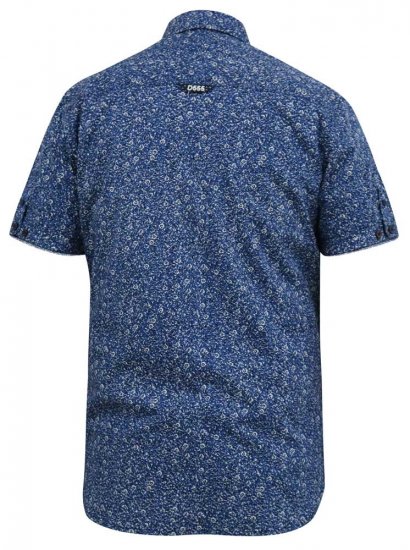D555 KYLE S/S Micro AO Print Shirt Blue - Camisas - Camisas Homem Tamanhos Grandes