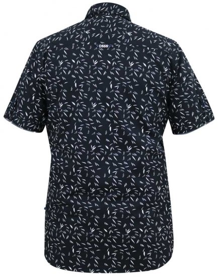 D555 BEAU S/S AO Leaf Print Shirt Navy - Camisas - Camisas Homem Tamanhos Grandes