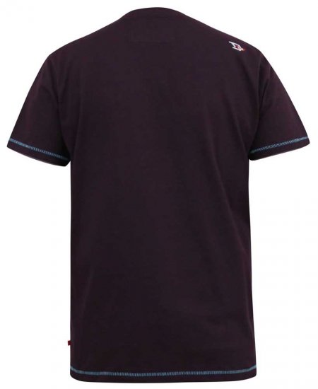 D555 NOVA Cali Surf Printed Crew Neck T-Shirt Plum - T-shirts - T-shirts Homem Tamanhos Grandes