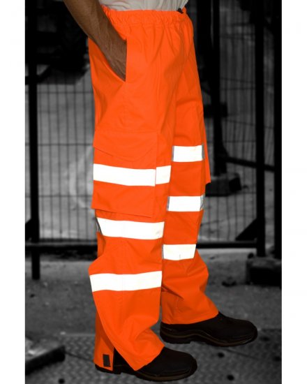 Leo Instow Breathable Executive Cargo Rain pants Hi-Vis Orange - Roupa de trabalho - Roupa de Trabalho Tamanho Grande Homem