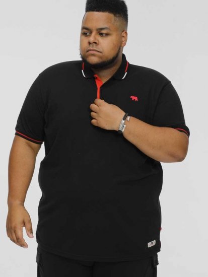 D555 SALFORD 2 Pique Polo Black - Pólos - Pólos Tamanhos Grandes Homem