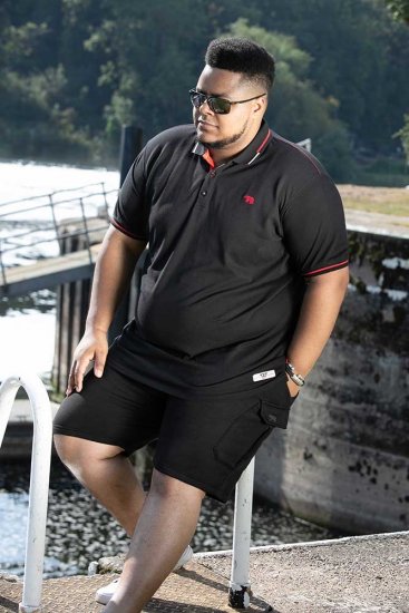 D555 SALFORD 2 Pique Polo Black - Pólos - Pólos Tamanhos Grandes Homem