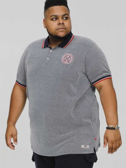 D555 KEMSTON Birds Eye Pique Polo Navy/White - Pólos - Pólos Tamanhos Grandes Homem