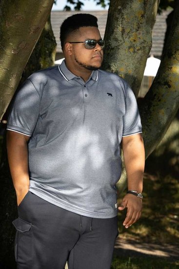 D555 GIBRALTAR Pique Polo Blue - Pólos - Pólos Tamanhos Grandes Homem