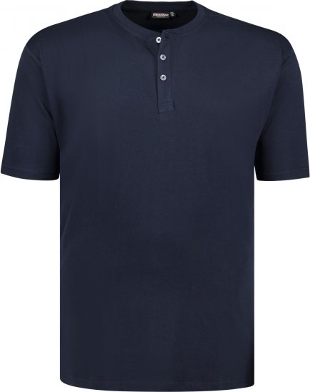 Adamo Silas Regular fit Serafino T-shirt Navy - T-shirts - T-shirts Homem Tamanhos Grandes