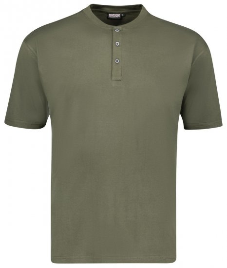 Adamo 139011 T-shirt Serafino Verde azeitona - T-shirts - T-shirts Homem Tamanhos Grandes