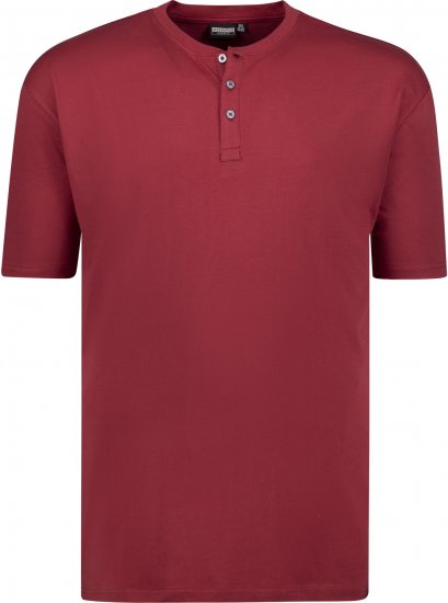 Adamo Silas Regular fit Serafino T-shirt Burgundy - T-shirts - T-shirts Homem Tamanhos Grandes