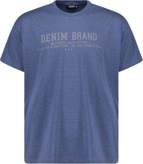 Adamo Simon Regular fit Printed T-shirt Denim Blue - T-shirts - T-shirts Homem Tamanhos Grandes