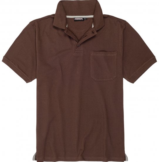 Adamo Klaas Regular fit Polo Shirt with Pocket Braun - Pólos - Pólos Tamanhos Grandes Homem