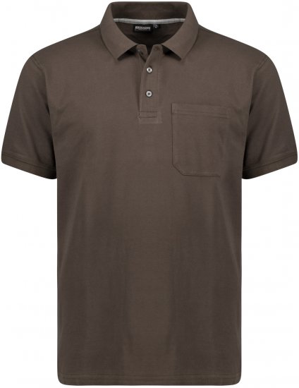 Adamo Klaas Regular fit Polo Shirt with Pocket Braun - Pólos - Pólos Tamanhos Grandes Homem