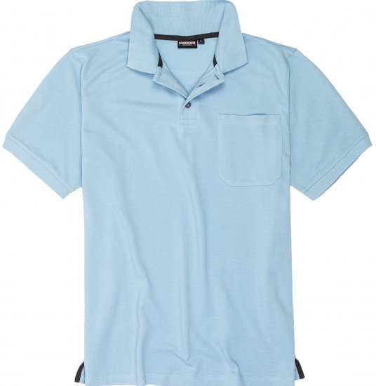 Adamo Klaas Regular fit Polo Shirt with Pocket Light Blue - Pólos - Pólos Tamanhos Grandes Homem