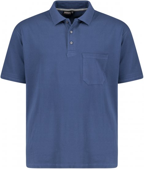 Adamo Klaas Regular fit Polo Shirt with Pocket Denim Blue - Pólos - Pólos Tamanhos Grandes Homem