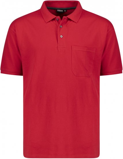 Adamo Klaas Regular fit Polo Shirt with Pocket Red - Pólos - Pólos Tamanhos Grandes Homem
