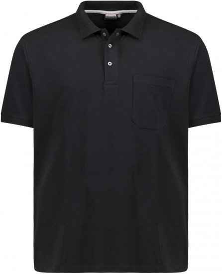 Adamo Klaas Regular fit Polo Shirt with Pocket Black - Pólos - Pólos Tamanhos Grandes Homem