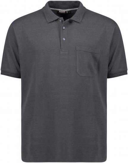 Adamo Klaas Regular fit Polo Shirt with Pocket Charcoal - Pólos - Pólos Tamanhos Grandes Homem