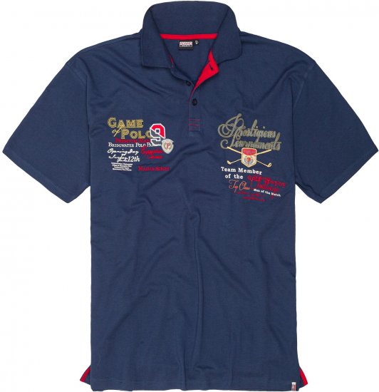Adamo DURBAN Regular fit Polo Shirt Navy - Pólos - Pólos Tamanhos Grandes Homem