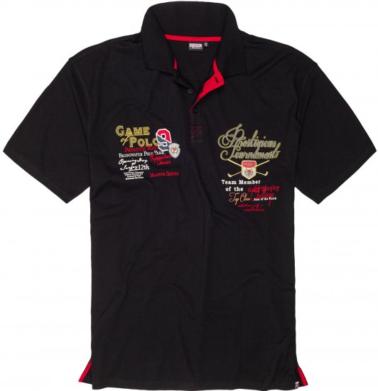 Adamo DURBAN Regular fit Polo Shirt Black - Pólos - Pólos Tamanhos Grandes Homem