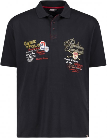 Adamo DURBAN Regular fit Polo Shirt Black - Pólos - Pólos Tamanhos Grandes Homem