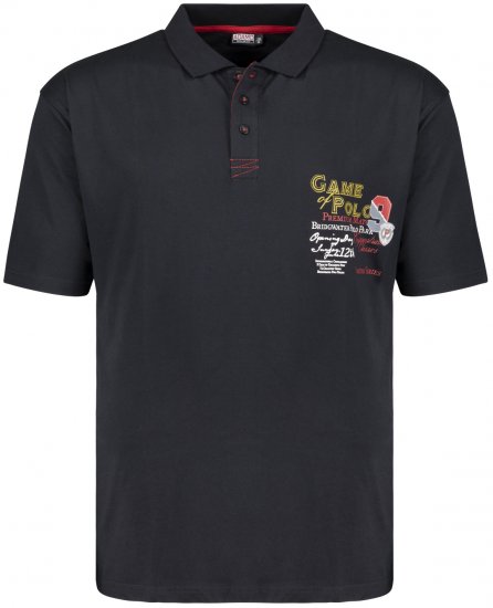 Adamo Perth Printed Polo Shirt Black - Pólos - Pólos Tamanhos Grandes Homem