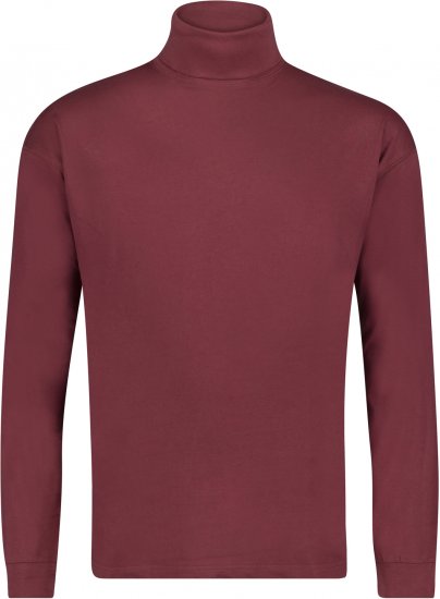 Adamo Fabio Comfort fit Turtleneck Long sleeve T-shirt Burgundy - T-shirts - T-shirts Homem Tamanhos Grandes
