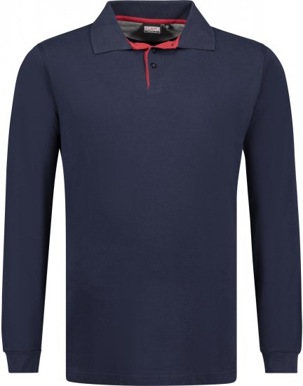 Adamo Peter Comfort fit Long sleeve Polo Navy - Pólos - Pólos Tamanhos Grandes Homem