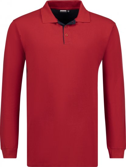 Adamo Peter Comfort fit Long sleeve Polo Red - Pólos - Pólos Tamanhos Grandes Homem