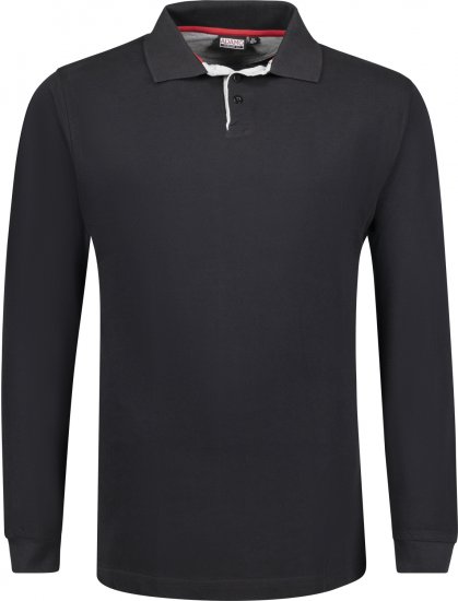 Adamo Peter Comfort fit Long sleeve Polo Black - Pólos - Pólos Tamanhos Grandes Homem