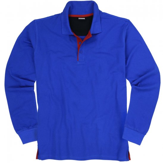 Adamo Peter Comfort fit Long sleeve Polo Blue - Pólos - Pólos Tamanhos Grandes Homem