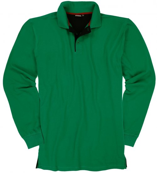 Adamo Peter Comfort fit Long sleeve Polo Green - Pólos - Pólos Tamanhos Grandes Homem