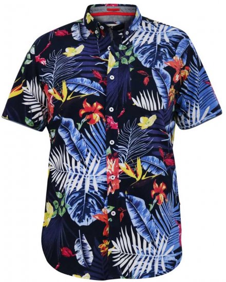 D555 TOBY Multi Colour Hawaiian AO Print Shirt - Camisas - Camisas Homem Tamanhos Grandes