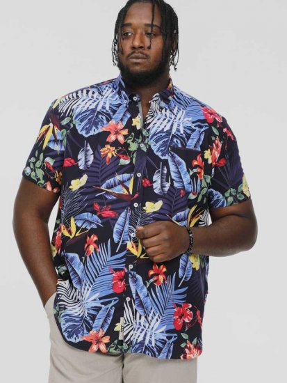 D555 TOBY Multi Colour Hawaiian AO Print Shirt - Camisas - Camisas Homem Tamanhos Grandes