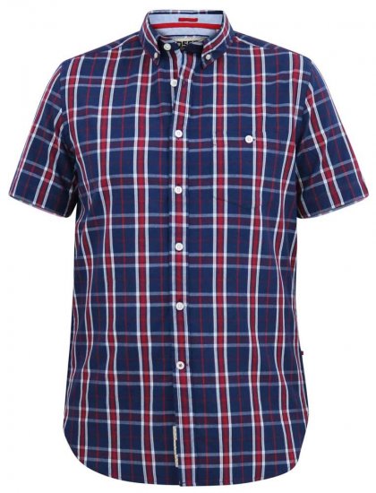 D555 ROYSTON S/S Shirt Navy - Camisas - Camisas Homem Tamanhos Grandes