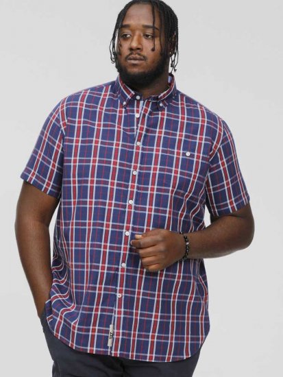 D555 ROYSTON S/S Shirt Navy - Camisas - Camisas Homem Tamanhos Grandes